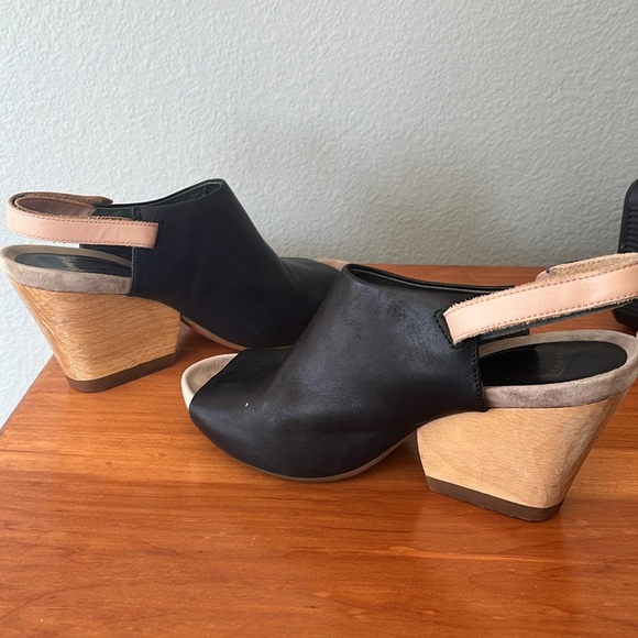 Camper black leather wedge sandals women’s size 38 EU (7.5-8 US) - Picture 5 of 9